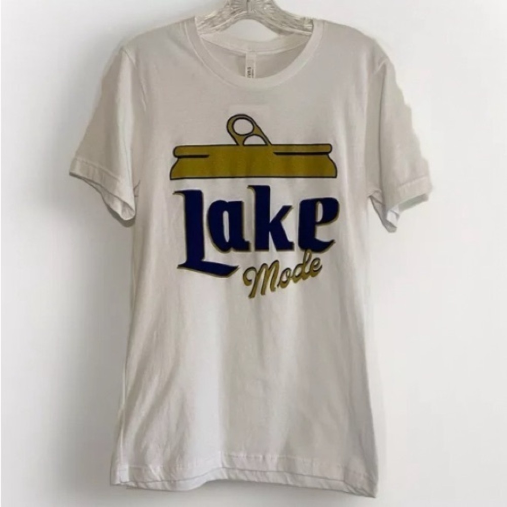 Lake Mode 🚤 Lightweight Women’s Short Sleeve White Shirt Funny Boat Cotton Small